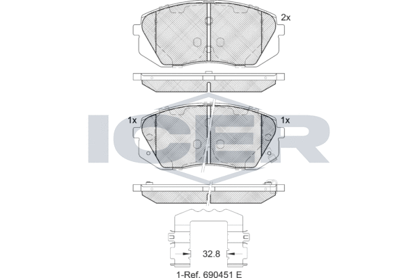 Brake Pad Set, disc brake (EV1826-202)