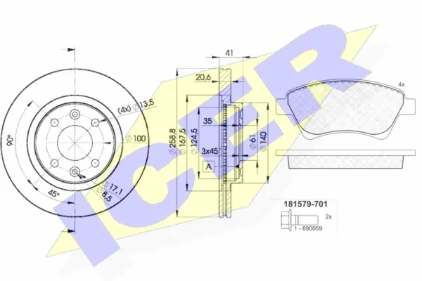 Brake Kit, disc brake (31579-3550)
