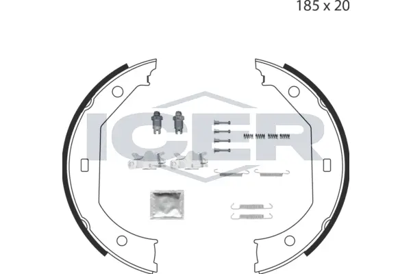 Brake Shoe Set, parking brake (79PB4004 C)