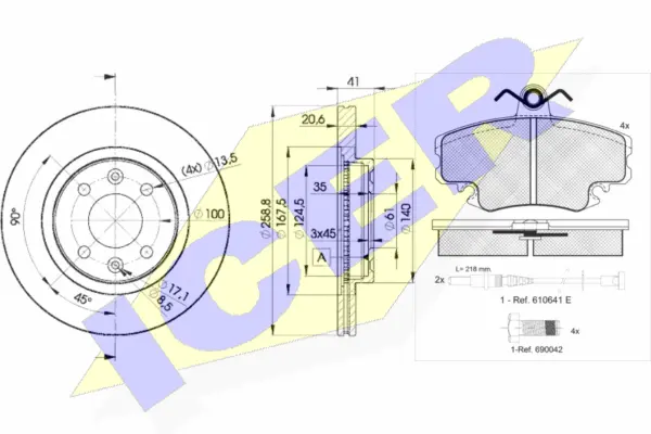 Brake Kit, disc brake (30993-3550)