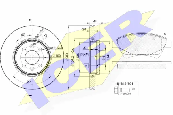 Brake Kit, disc brake (31649-7829)