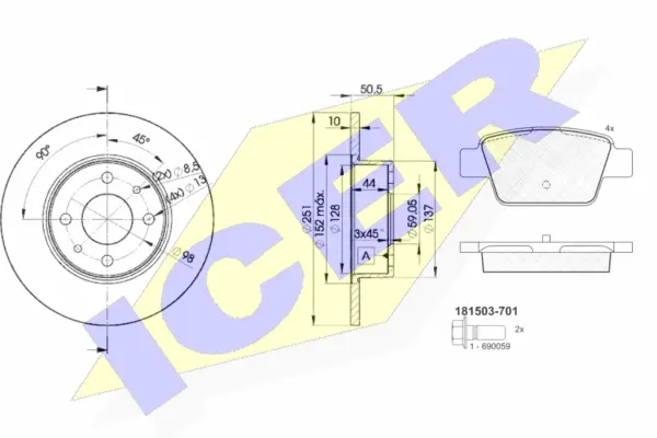 Brake Kit, disc brake (31503-4070)