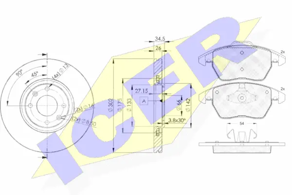 Brake Kit, disc brake (31637-4698)