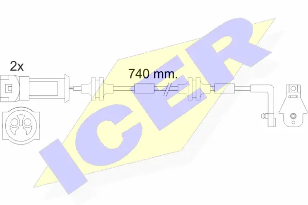 Warning Contact, brake pad wear (610446 E C)