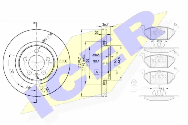 Brake Kit, disc brake (31349-5603)