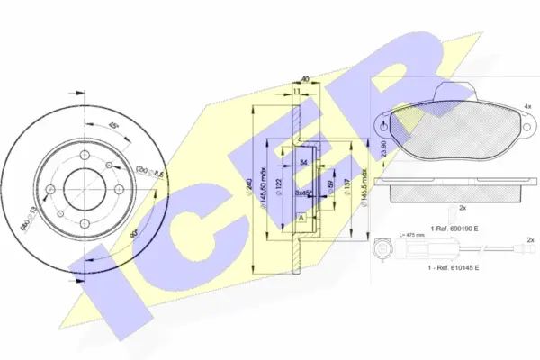 Brake Kit, disc brake (30953-3465)