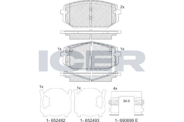 Brake Pad Set, disc brake (182473)