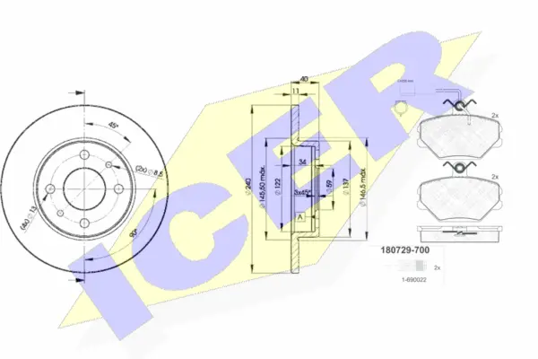 Brake Kit, disc brake (30729-3465)