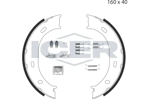 Brake Shoe Set, parking brake (79PB4007 C)