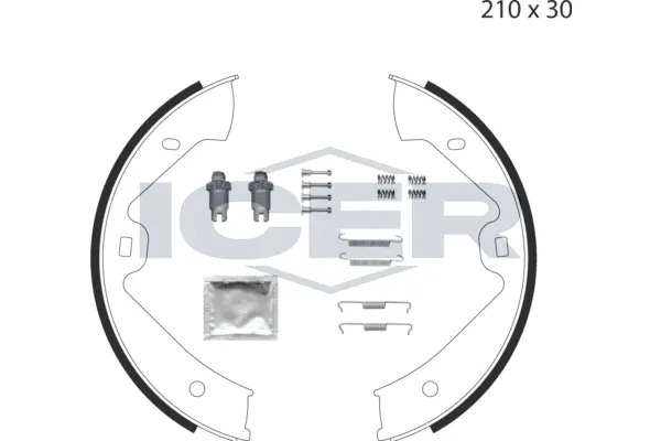 Brake Shoe Set, parking brake (79PB4029 C)