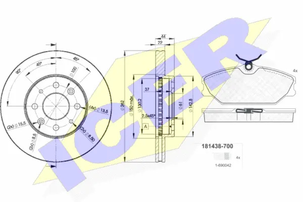 Brake Kit, disc brake (31438-2232)