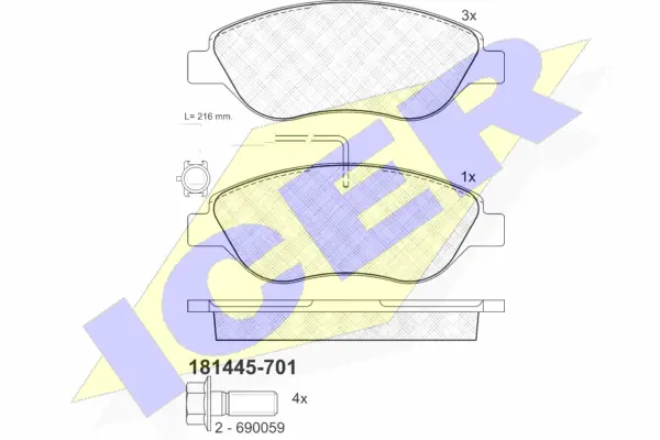 Brake Pad Set, disc brake (181445-701)