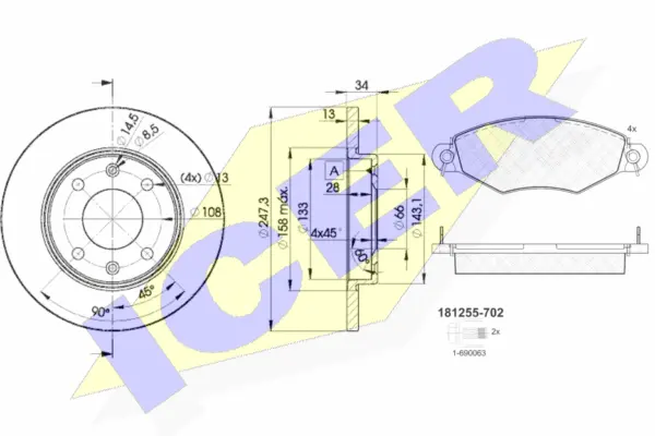 Brake Kit, disc brake (31255-4298)