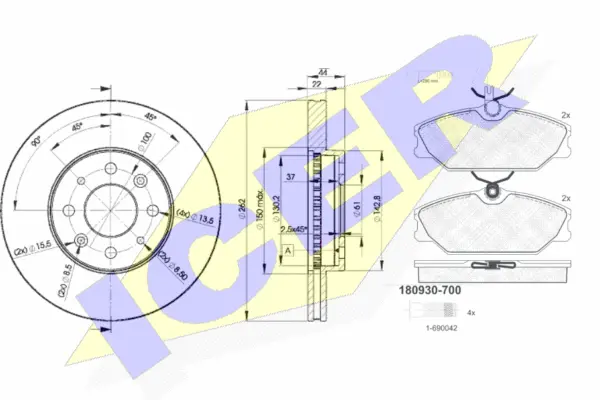 Brake Kit, disc brake (30930-2232)