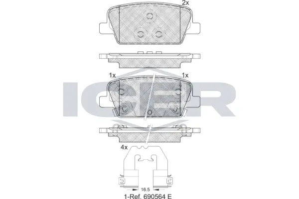Brake Pad Set, disc brake (182388)
