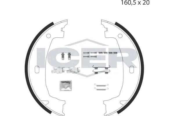 Brake Shoe Set, parking brake (79PB4001 C)