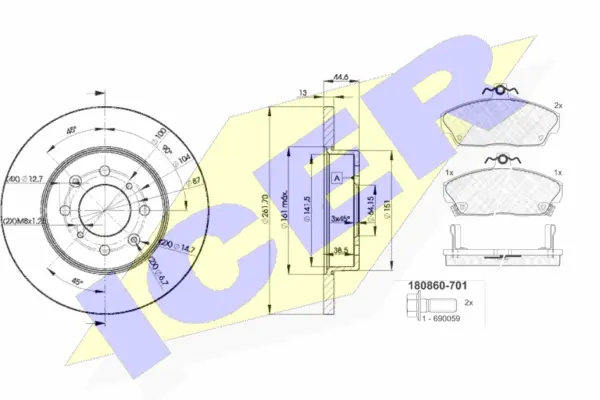 Brake Kit, disc brake (30860-0841)