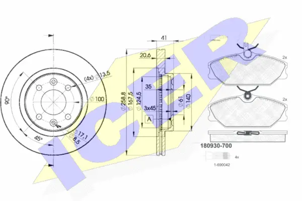 Brake Kit, disc brake (30930-3550)