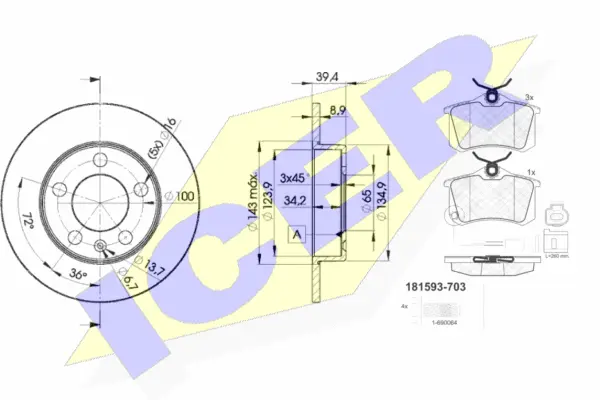 Brake Kit, disc brake (31593-5601)