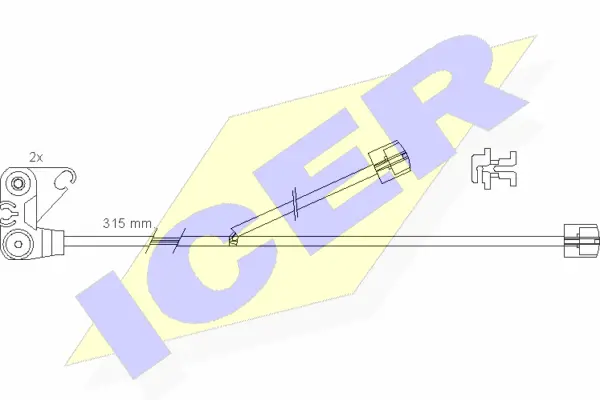 Warning Contact, brake pad wear (610300 E C)