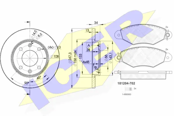 Brake Kit, disc brake (31204-4298)