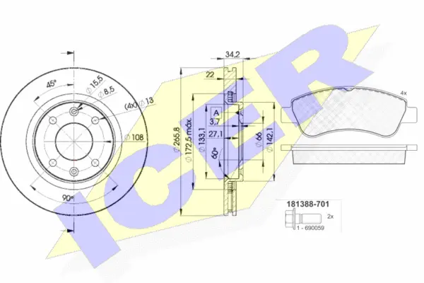 Brake Kit, disc brake (31388-4750)