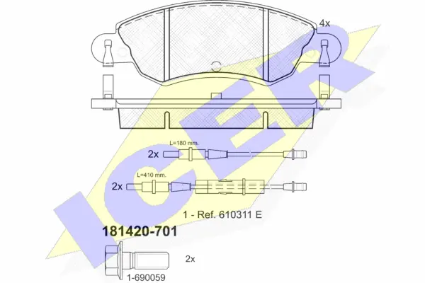 Brake Pad Set, disc brake (181420-701)