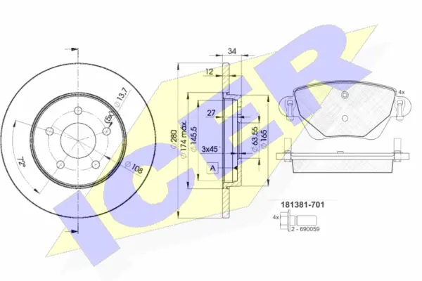 Brake Kit, disc brake (31381-6768)