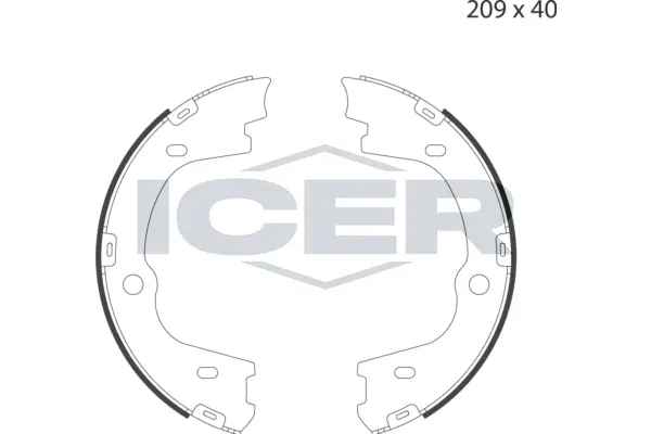Brake Shoe Set, parking brake (79PB4051 C)