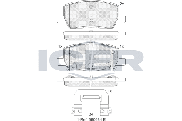 Brake Pad Set, disc brake (182461)