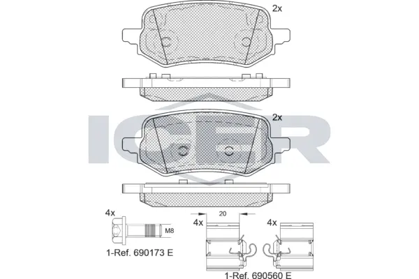 Brake Pad Set, disc brake (182405)