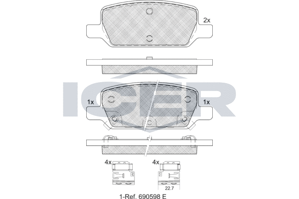 Brake Pad Set, disc brake (EV2412)