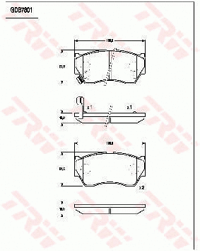 Brake Pad Set, disc brake (GDB7801)
