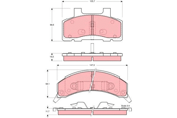 Brake Pad Set, disc brake (GDB4005)
