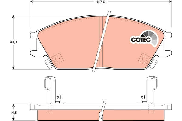 Brake Pad Set, disc brake (GDB893AT)