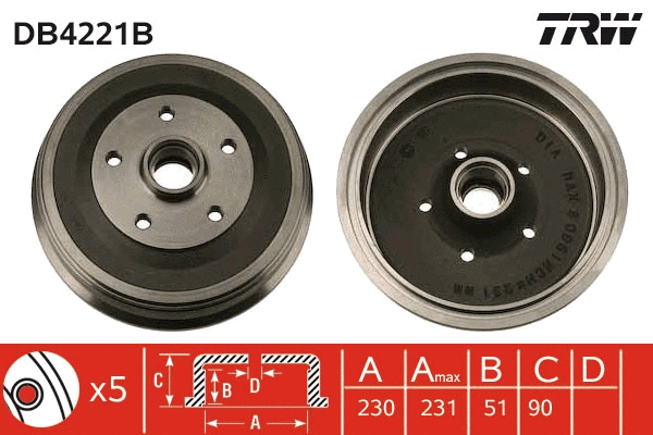 Brake Drum (DB4221B)