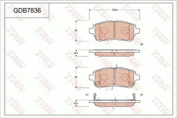 Brake Pad Set, disc brake (GDB7836)