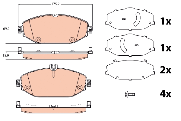 Brake Pad Set, disc brake (GDB2097)