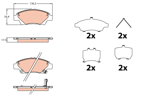 Brake Pad Set, disc brake (GDB3643)