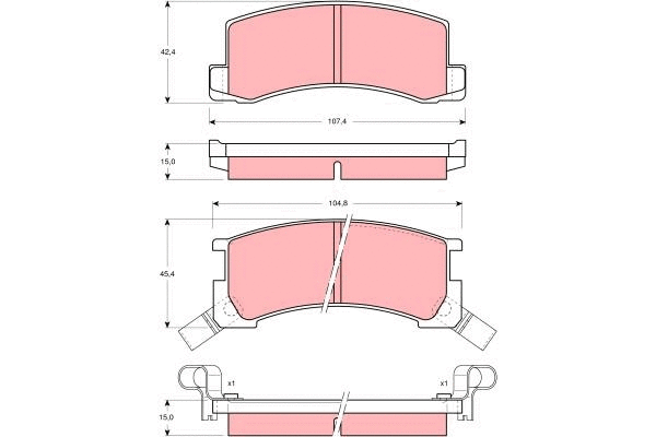 Brake Pad Set, disc brake (GDB871)