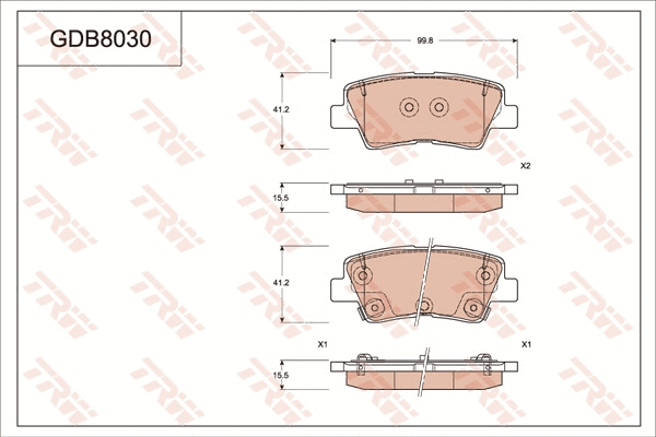 Brake Pad Set, disc brake (GDB8030)