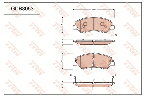 Brake Pad Set, disc brake (GDB8053)
