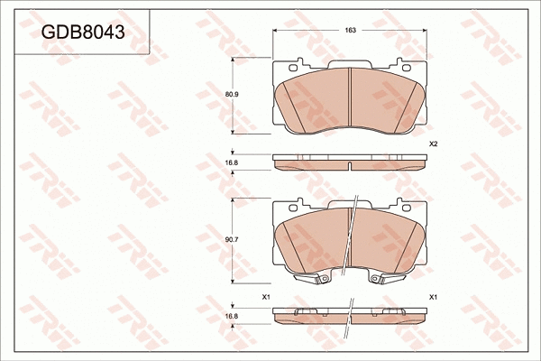 Brake Pad Set, disc brake (GDB8043)