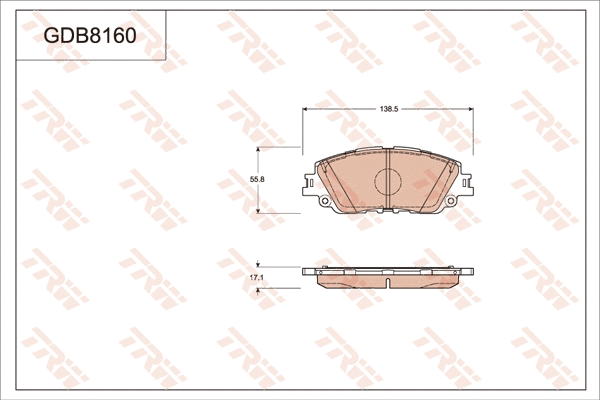 Brake Pad Set, disc brake (GDB8160)