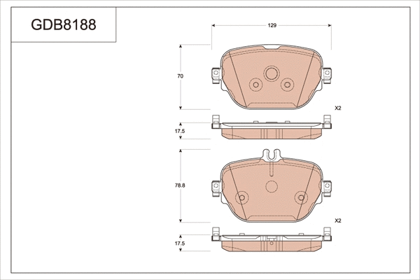 Brake Pad Set, disc brake (GDB8188)
