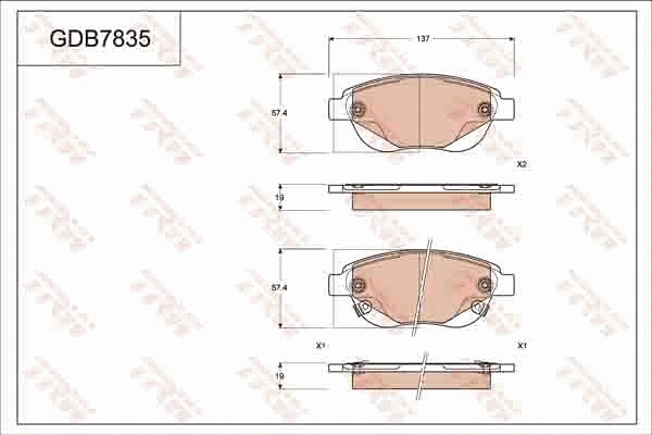 Brake Pad Set, disc brake (GDB7835)