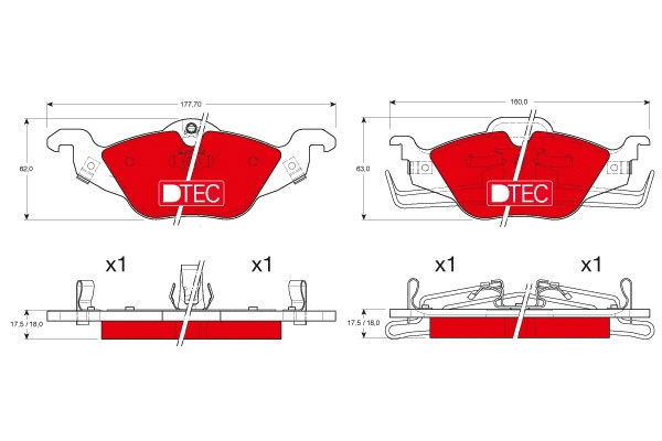Brake Pad Set, disc brake (GDB1351DTE)