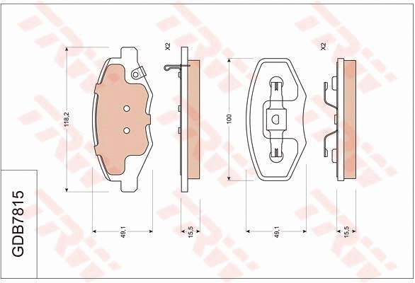Brake Pad Set, disc brake (GDB7815)