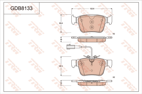 Brake Pad Set, disc brake (GDB8133)