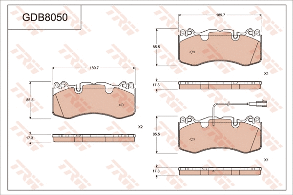 Brake Pad Set, disc brake (GDB8050)